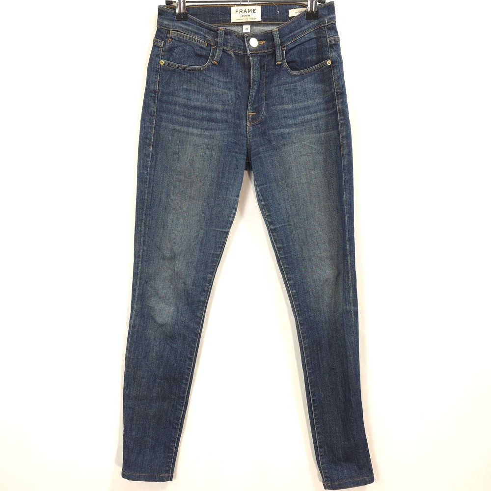 FRAME Le High Skinny Jeans Valley View Blue Women 25 Classic Chic Minimalist